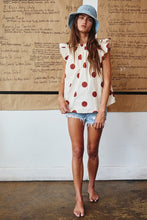 Load image into Gallery viewer, BucketList Polka Dot Print Top in Cream/Rust
