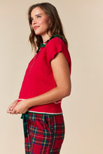 Load image into Gallery viewer, Fantastic Fawn Knit Holiday Sweater Top in Red
