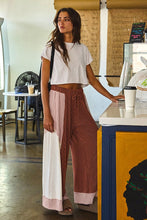 Load image into Gallery viewer, BucketList Color Block Wide Leg Pants in Rust/Nude
