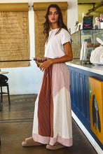 Load image into Gallery viewer, BucketList Color Block Wide Leg Pants in Rust/Nude
