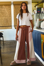 Load image into Gallery viewer, BucketList Color Block Wide Leg Pants in Rust/Nude
