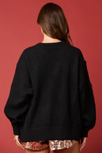 Load image into Gallery viewer, Peach Love OVERSIZED Sweater with Fur Lights and Sequins in Black
