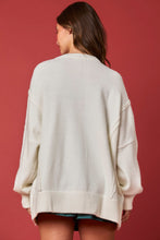 Load image into Gallery viewer, Peach Love OVERSIZED Sweater with Fur Lights and Sequins in Ivory
