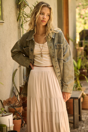 Mittoshop OVERSIZED Denim Jacket in Mud Denim