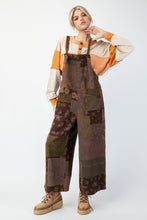 Load image into Gallery viewer, Easel Mixed Print Jumpsuit in Espresso
