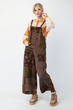 Load image into Gallery viewer, Easel Mixed Print Jumpsuit in Espresso
