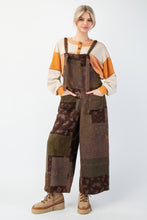 Load image into Gallery viewer, Easel Mixed Print Jumpsuit in Espresso
