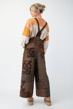 Load image into Gallery viewer, Easel Mixed Print Jumpsuit in Espresso
