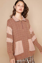 Load image into Gallery viewer, POL Ribbed Knit Pullover Sweater in Rustic Brown
