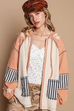 Load image into Gallery viewer, POL Thermal Knit Jacket with Patches in Toasted Almond Multi
