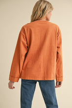 Load image into Gallery viewer, Jodifl Solid Color Top with Large Multi Color Flower Patch on Front in Toffee
