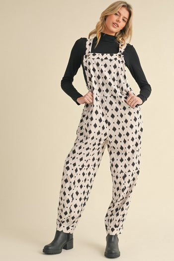 Jodifl Geometric Print Jumpsuit in Off White