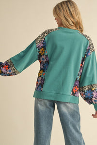 Jodifl Solid Color and Mixed Print Top in Jade Mix