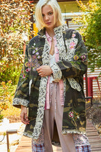 Load image into Gallery viewer, POL OVERSIZED Camo Print Jacket with Crochet and Embroidery Details in Camo
