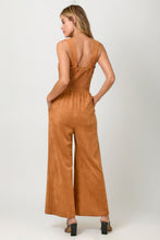 Load image into Gallery viewer, Mystree Suede Wide Leg Jumpsuit in Pumpkin
