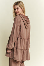 Load image into Gallery viewer, J.Her Ruffled Tiered Hooded Jacket in Caramel
