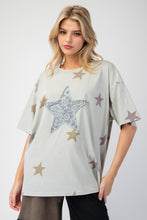 Load image into Gallery viewer, Easel OVERSIZED Star Patched and Print Top in Pale Sage
