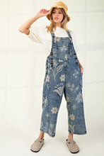 Load image into Gallery viewer, Easel Washed Floral Print Jumpsuit in Vintage Denim
