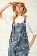 Load image into Gallery viewer, Easel Washed Floral Print Jumpsuit in Vintage Denim
