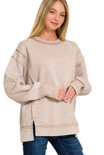 Load image into Gallery viewer, Acid Washed Exposed Seam Sweatshirt in Ash Mocha
