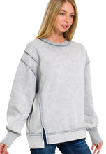 Load image into Gallery viewer, Acid Washed Exposed Seam Sweatshirt in Sleet
