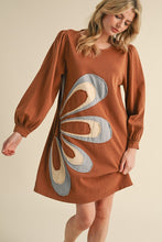 Load image into Gallery viewer, Jodifl Big Flower Patched Dress in Toffee
