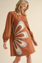 Load image into Gallery viewer, Jodifl Big Flower Patched Dress in Toffee
