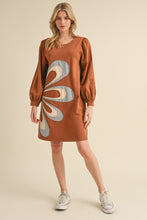 Load image into Gallery viewer, Jodifl Big Flower Patched Dress in Toffee
