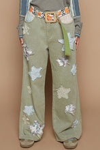 Load image into Gallery viewer, POL Regular Fit Star Patched Pants in Olive
