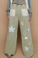 Load image into Gallery viewer, POL Regular Fit Star Patched Pants in Olive
