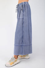 Load image into Gallery viewer, Easel Terry Palazzo Pants in Washed Navy
