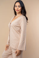 White Birch Lightweight Knit Cardigan in Oatmeal