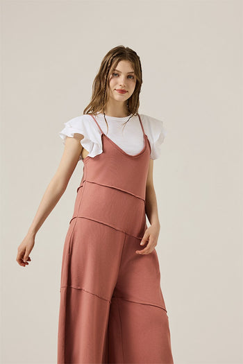 NoaBoa French Terry Jumpsuit in Terra Cotta