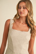 Load image into Gallery viewer, Klesis Faux Leather Mini Dress in Ecru
