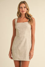 Load image into Gallery viewer, Klesis Faux Leather Mini Dress in Ecru
