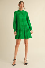 Load image into Gallery viewer, Jodifl Solid Color Eyelet Lace Dress in Green
