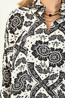 GiGio OVERSIZED Mixed Print Shirt Dress in Black