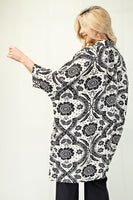 GiGio OVERSIZED Mixed Print Shirt Dress in Black