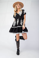 GiGio Bold Print Mini Dress in Black