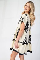 GiGio Bold Print Mini Dress in Cream
