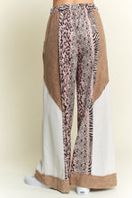 Load image into Gallery viewer, J.Her Mineral Washed Color Block Pants with Leopard Print in Taupe
