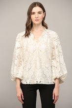 Load image into Gallery viewer, FATE Lurex Burnout Velvet Top in Ivory
