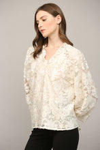 Load image into Gallery viewer, FATE Lurex Burnout Velvet Top in Ivory
