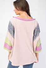 Load image into Gallery viewer, Easel Mix n Match Terry Knit Top in Berry Cream
