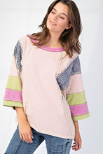 Load image into Gallery viewer, Easel Mix n Match Terry Knit Top in Berry Cream
