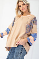 Easel Mix n Match Terry Knit Top in Mocha