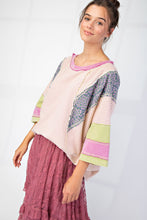 Load image into Gallery viewer, Easel Mix n Match Terry Knit Top in Berry Cream
