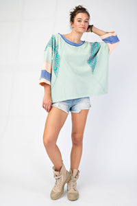 Easel Mix n Match Terry Knit Top in Sage