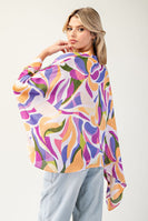ee:some OVERSIZED Abstract Printed Top in Pink
