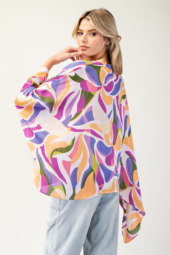 ee:some OVERSIZED Abstract Printed Top in Pink